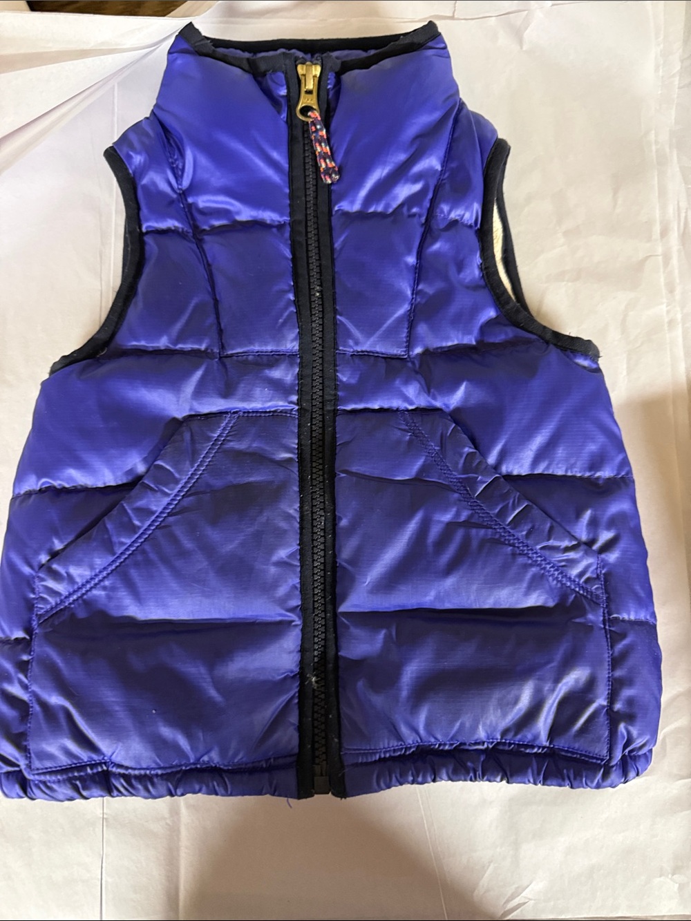 Purple Puffer Vest - Sleeveless Zip Front